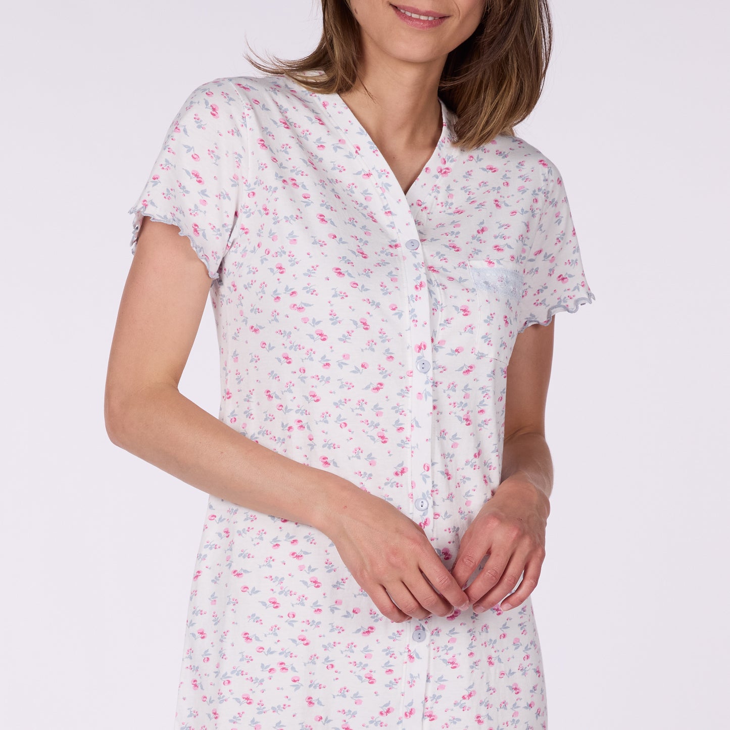 Μακρύ νυχτικό με κουμπάκια - Nadia Lingerie