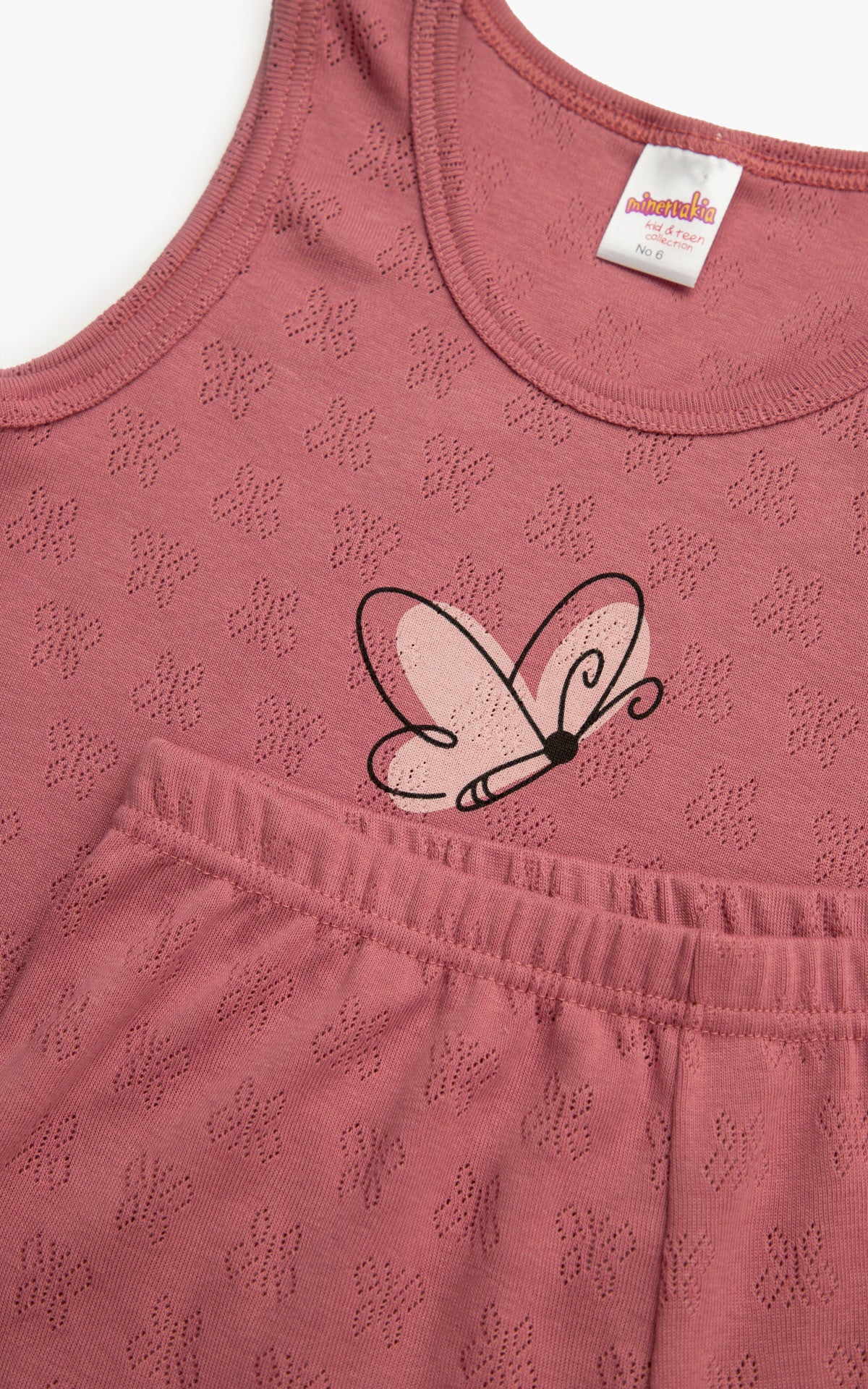Butterfly Pointelle Αμάνικη Παιδική Πυτζάμα - Nadia Lingerie