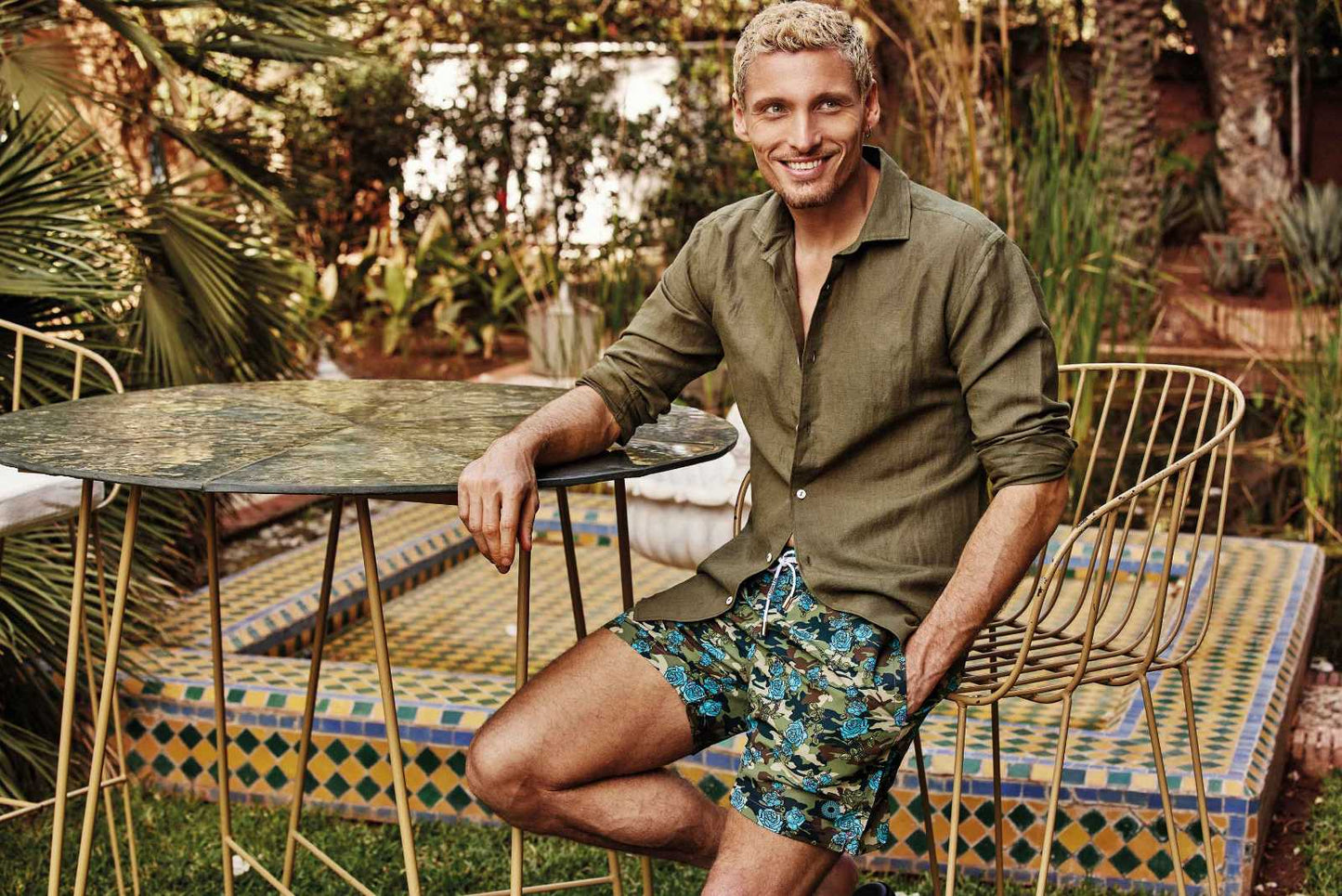 Ανδρικό μαγιό μιλιτερ με λουλούδια - Nadia Lingerie