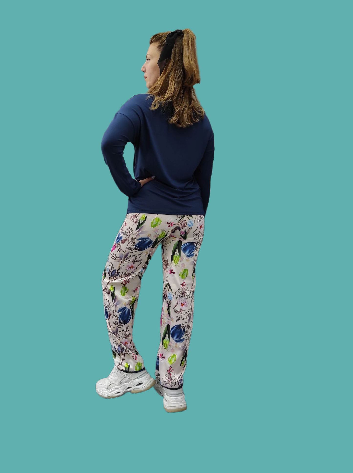 Πιτζάμα με σατέν παντελόνι - Nadia Lingerie