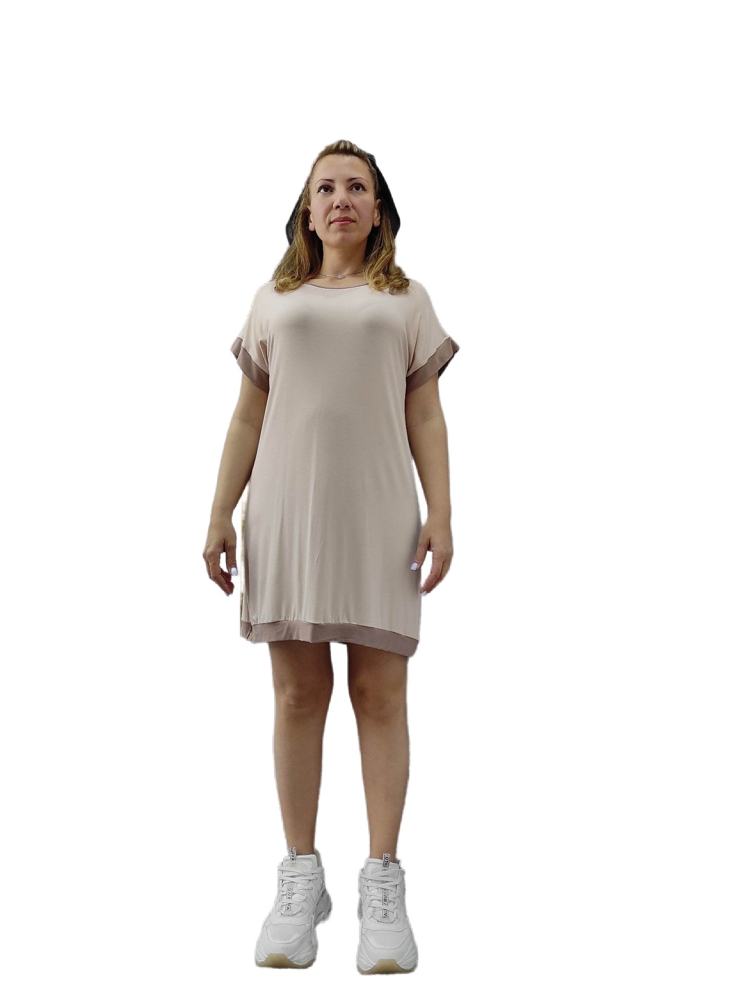 Μπεζ δίχρωμο νυχτικό - Nadia Lingerie