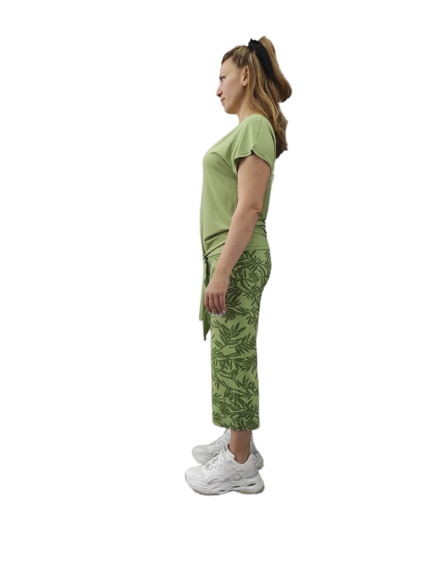 Πυτζάμες κάπρι με φύλλα - Nadia Lingerie