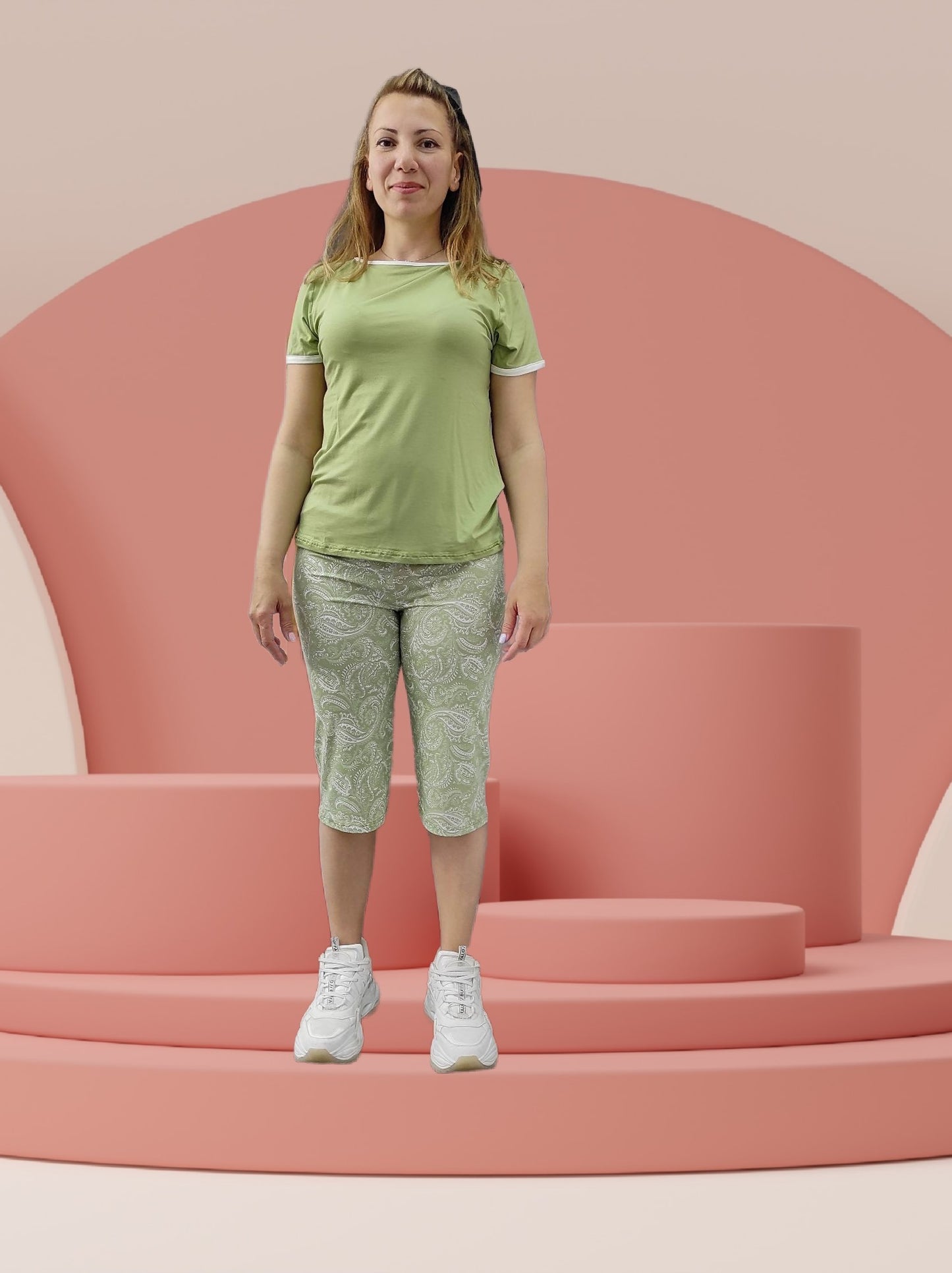 Πυτζάμες κάπρι με λαχούρια - Nadia Lingerie