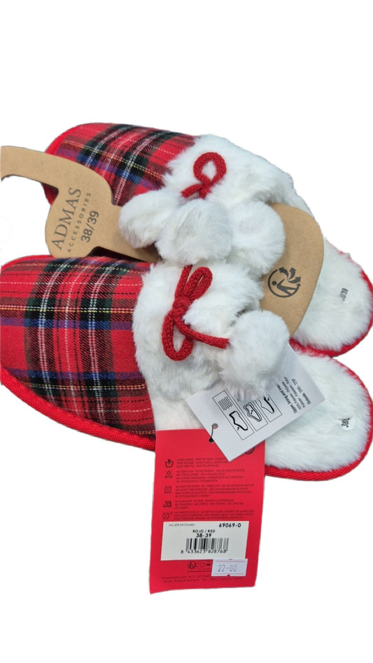 Παντόφλες καρό Admas Christmas