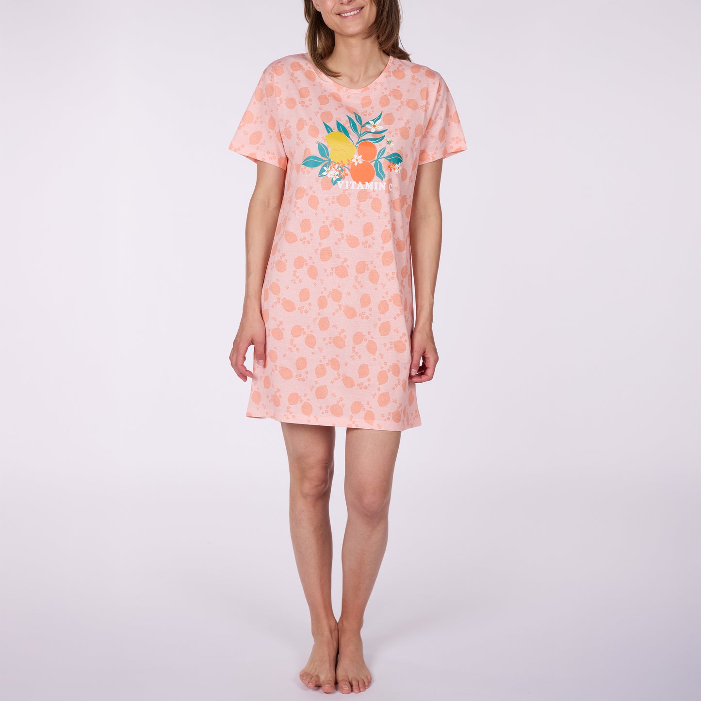 Νυχτικό βαμβακερό με ιδιαίτερο πριντ - Nadia Lingerie