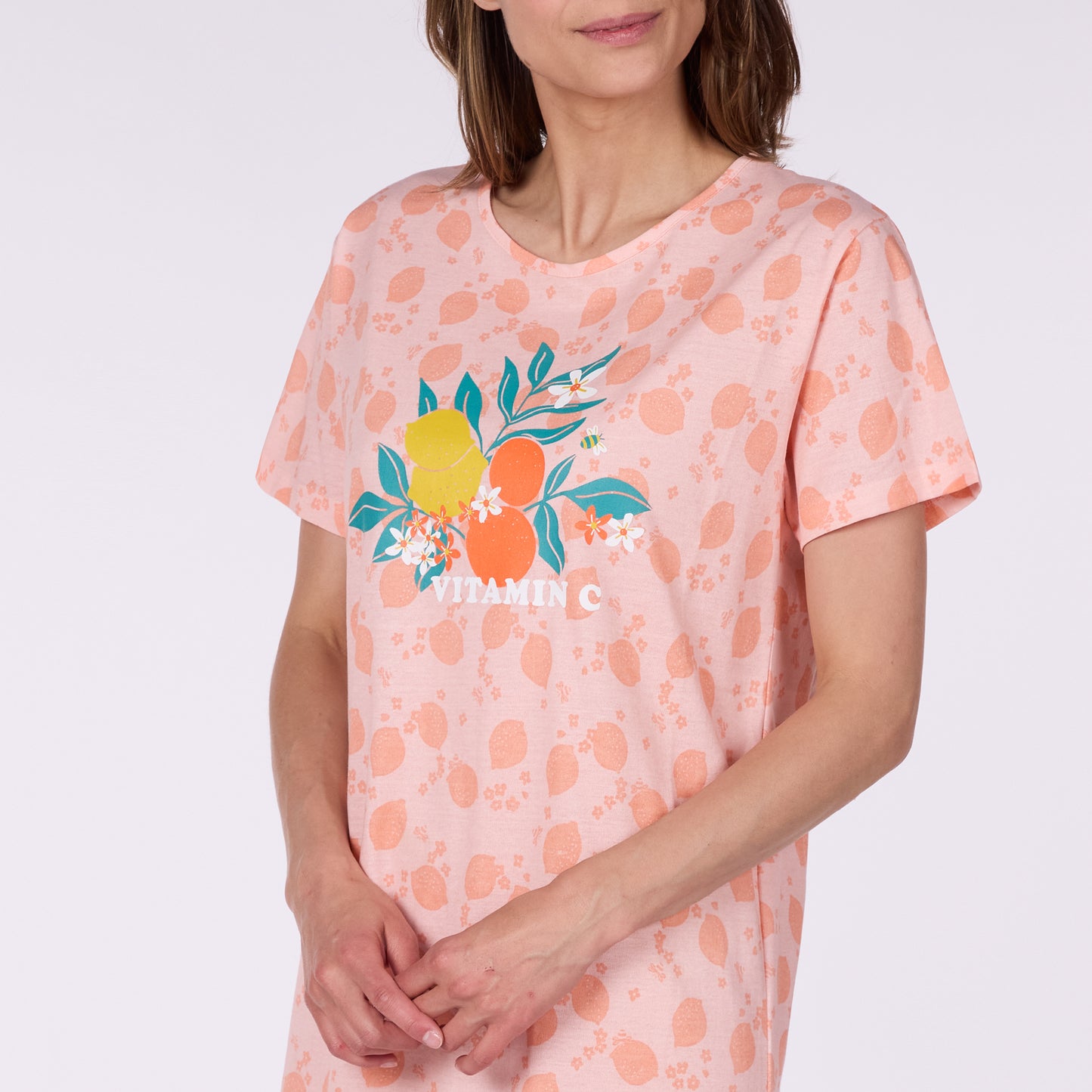 Νυχτικό βαμβακερό με ιδιαίτερο πριντ - Nadia Lingerie