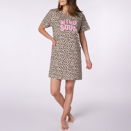 Big t-shirt νυχτικό λεοπαρ - Nadia Lingerie