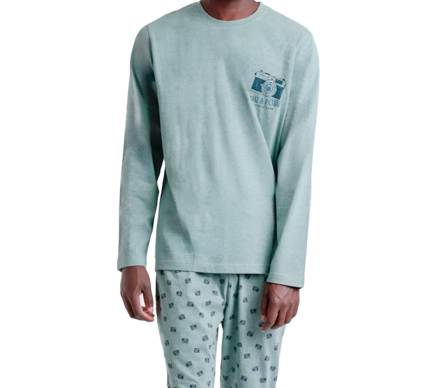 ANTONIO MIRO ανδρικές βαμβακερές πιτζάμες γαλάζιες - Nadia Lingerie