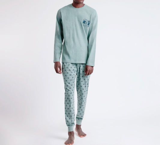 ANTONIO MIRO ανδρικές βαμβακερές πιτζάμες γαλάζιες - Nadia Lingerie