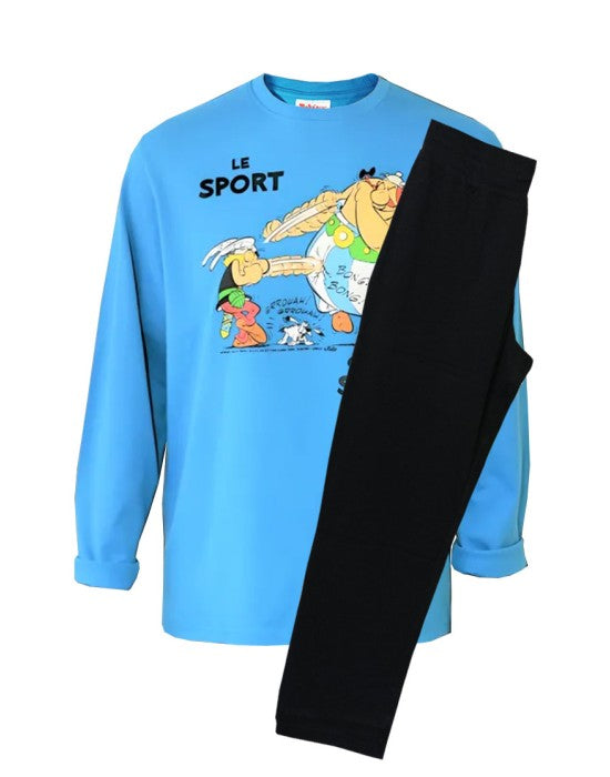 ASTERIX ΑΝΔΡΙΚΗ ΠΥΖΑΜΑ ΜΕ ΣΧΕΔΙΟ ASTERIX ΜΠΛΕ - Nadia Lingerie