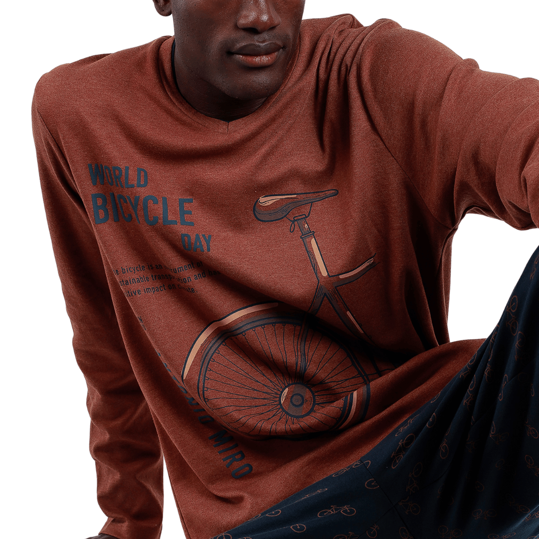 Admas ανδρική πιτζάμα by Antonio Miro καφέ - Nadia Lingerie