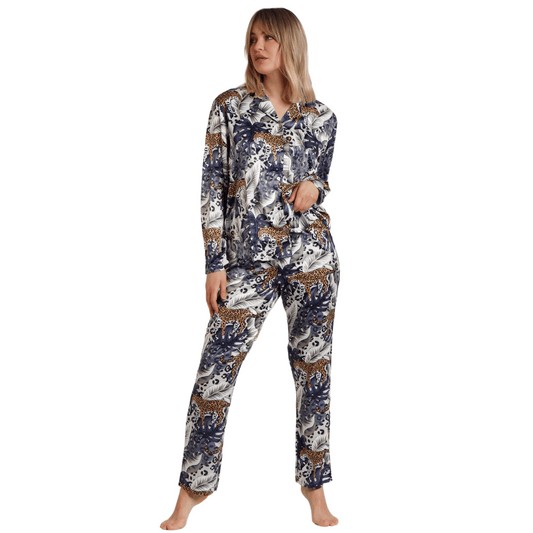 Admas limited edition σατέν εμπριμέ πυτζάμες - Nadia Lingerie