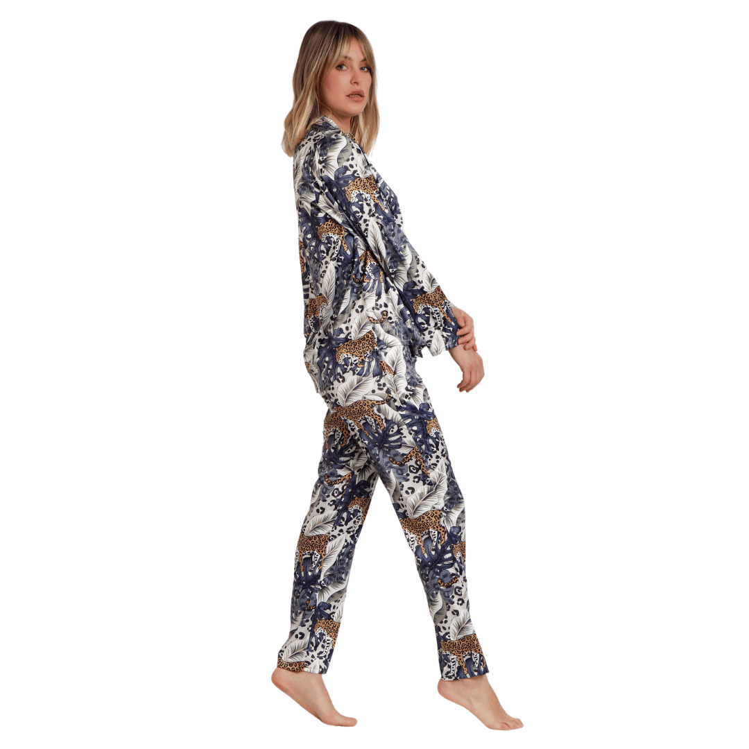 Admas limited edition σατέν εμπριμέ πυτζάμες - Nadia Lingerie