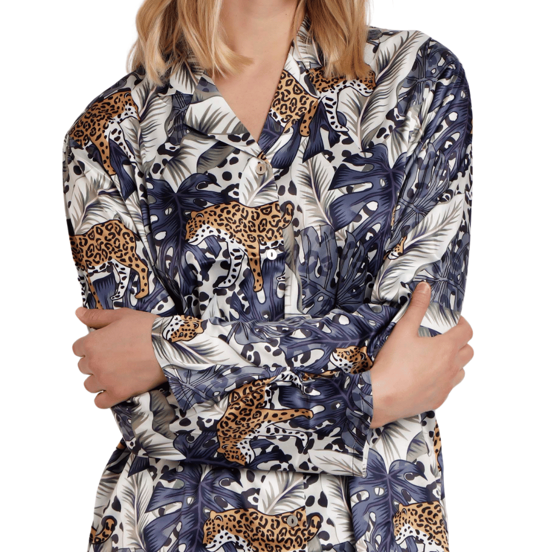 Admas limited edition σατέν εμπριμέ πυτζάμες - Nadia Lingerie