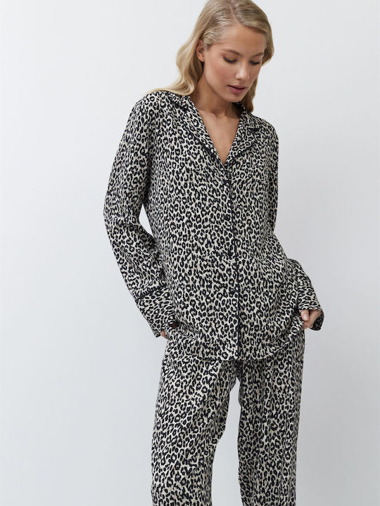Aruelle Χειμερινό Γυναικείο Σετ Πιτζάμας Animal - Nadia Lingerie
