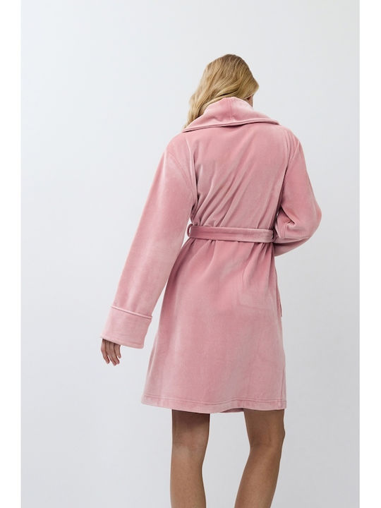 Aruelle Χειμερινή Γυναικεία Ρόμπα Ροζ - Nadia Lingerie