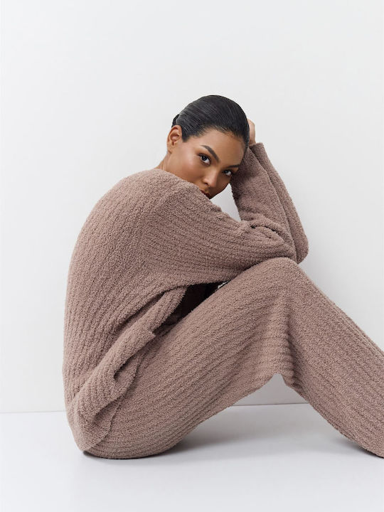 Aruelle Χειμερινό Γυναικείο Σετ Πιτζάμας Πούρου - Nadia Lingerie