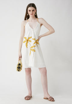 BE SUNSET| Κοντό καλοκαιρινό φόρεμα λευκό - Nadia Lingerie