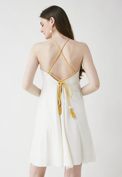 BE SUNSET| Κοντό καλοκαιρινό φόρεμα λευκό - Nadia Lingerie
