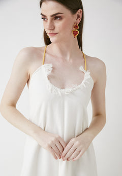 BE SUNSET| μακρύ καλοκαιρινό φόρεμα λευκό - Nadia Lingerie