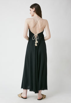 BE SUNSET| μακρύ καλοκαιρινό φόρεμα μαύρο - Nadia Lingerie