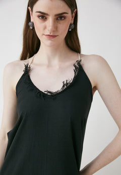 BE SUNSET| μακρύ καλοκαιρινό φόρεμα μαύρο - Nadia Lingerie