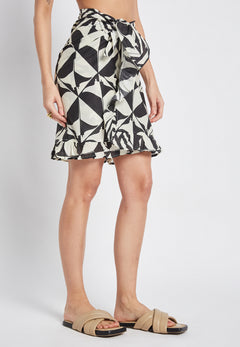 BE SUNSET ασπρόμαυρη φούστα - παρεό - Nadia Lingerie