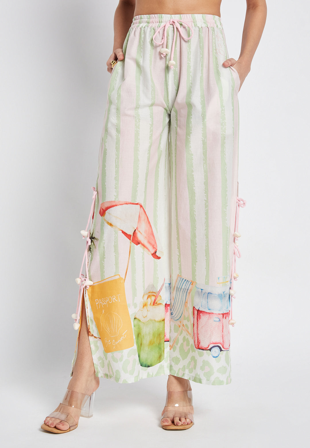 BE SUNSET παντελόνα με δεσίματα - Nadia Lingerie