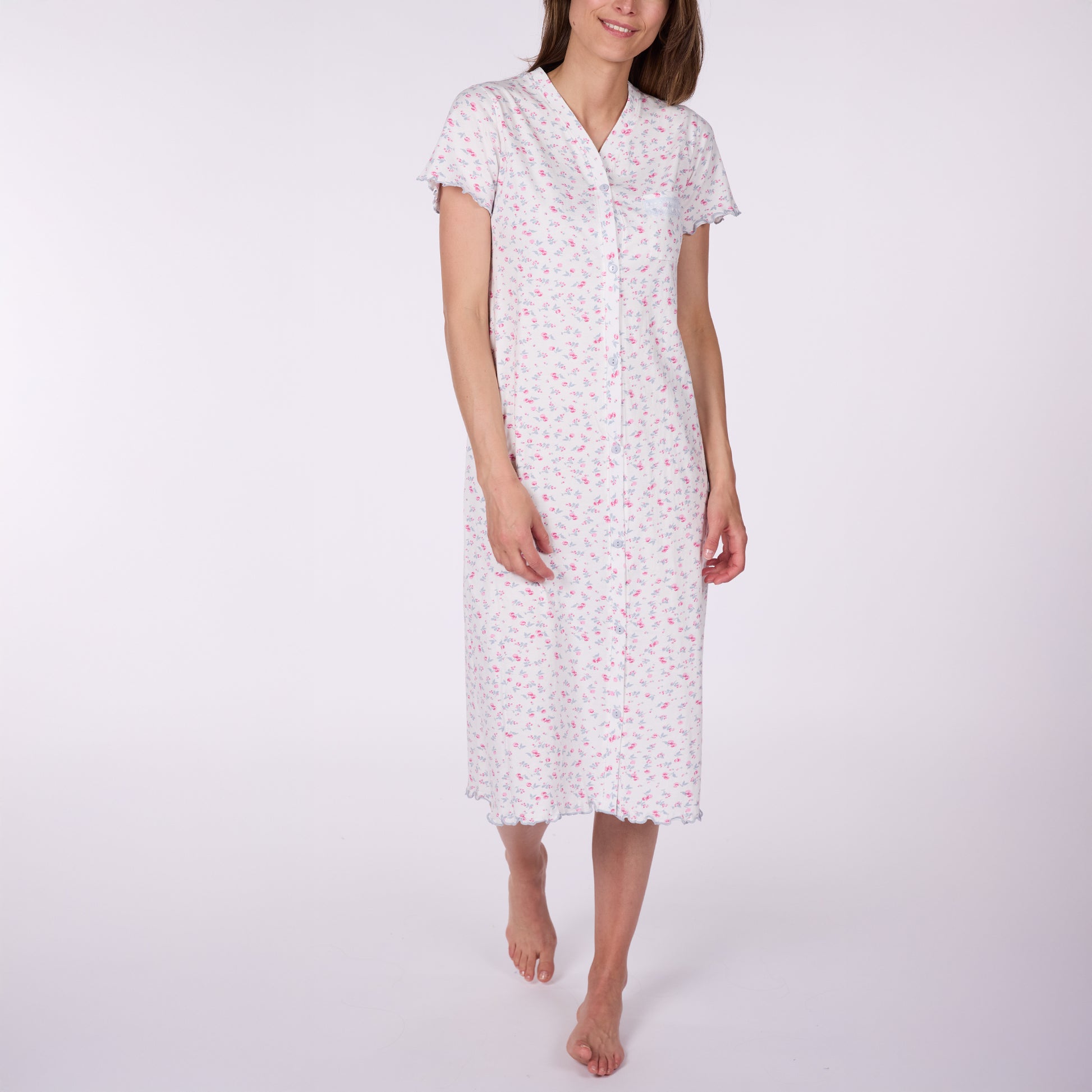 Μακρύ νυχτικό με κουμπάκια - Nadia Lingerie