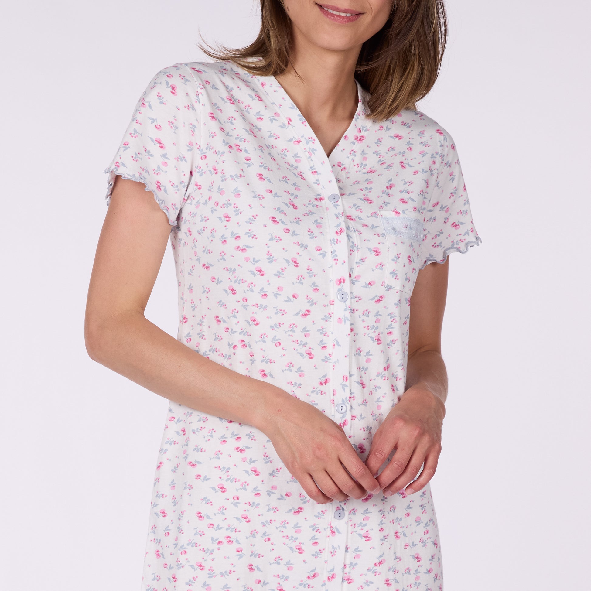 Μακρύ νυχτικό με κουμπάκια - Nadia Lingerie