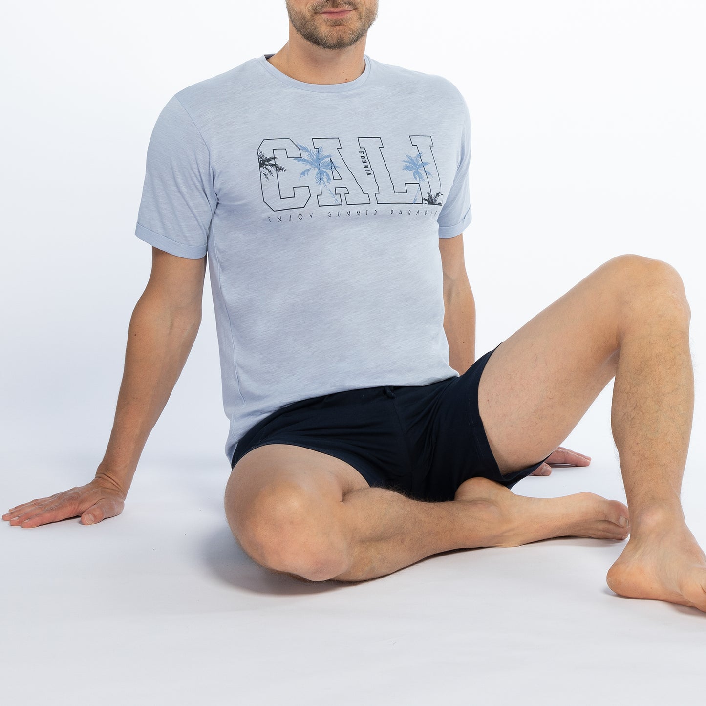 Πυτζάμα Blue - 100% COTTON - Nadia Lingerie