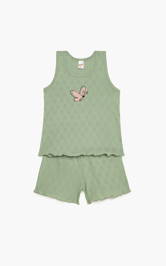 Butterfly Pointelle Αμάνικη Παιδική Πυτζάμα - Nadia Lingerie