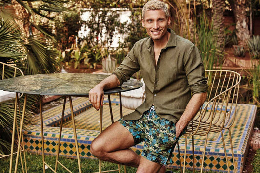 Ανδρικό μαγιό μιλιτερ με λουλούδια - Nadia Lingerie