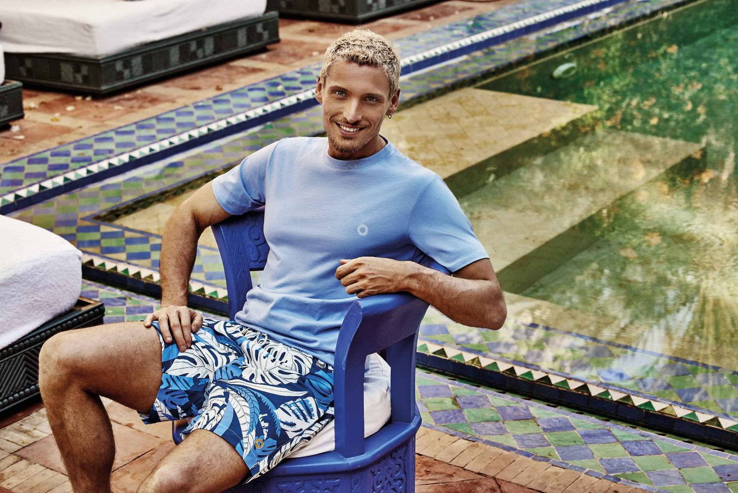 Ανδρικό μαγιό με φύλλα μπλε - Nadia Lingerie