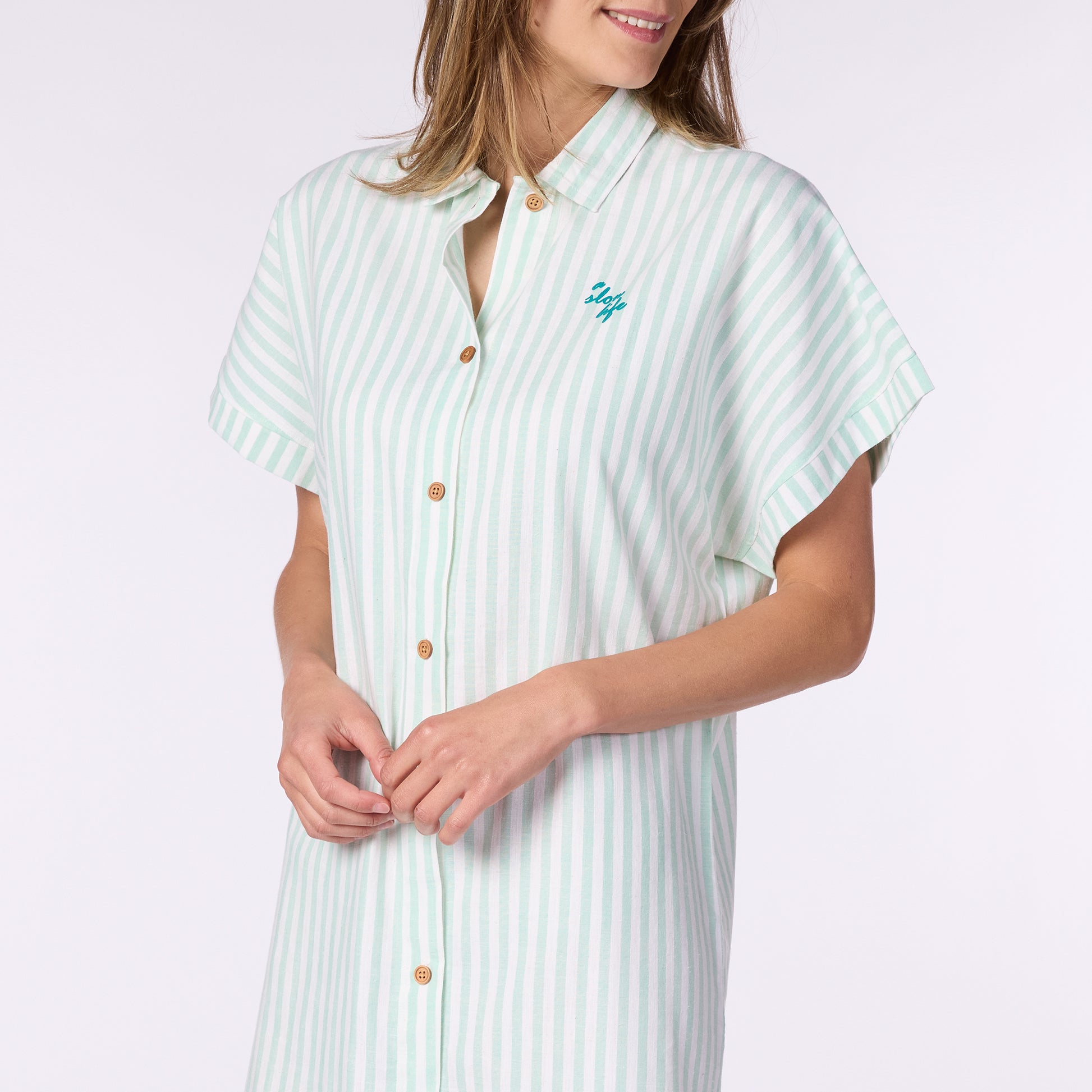 Ριγέ νυχτικό καλοκαιρινό - Nadia Lingerie