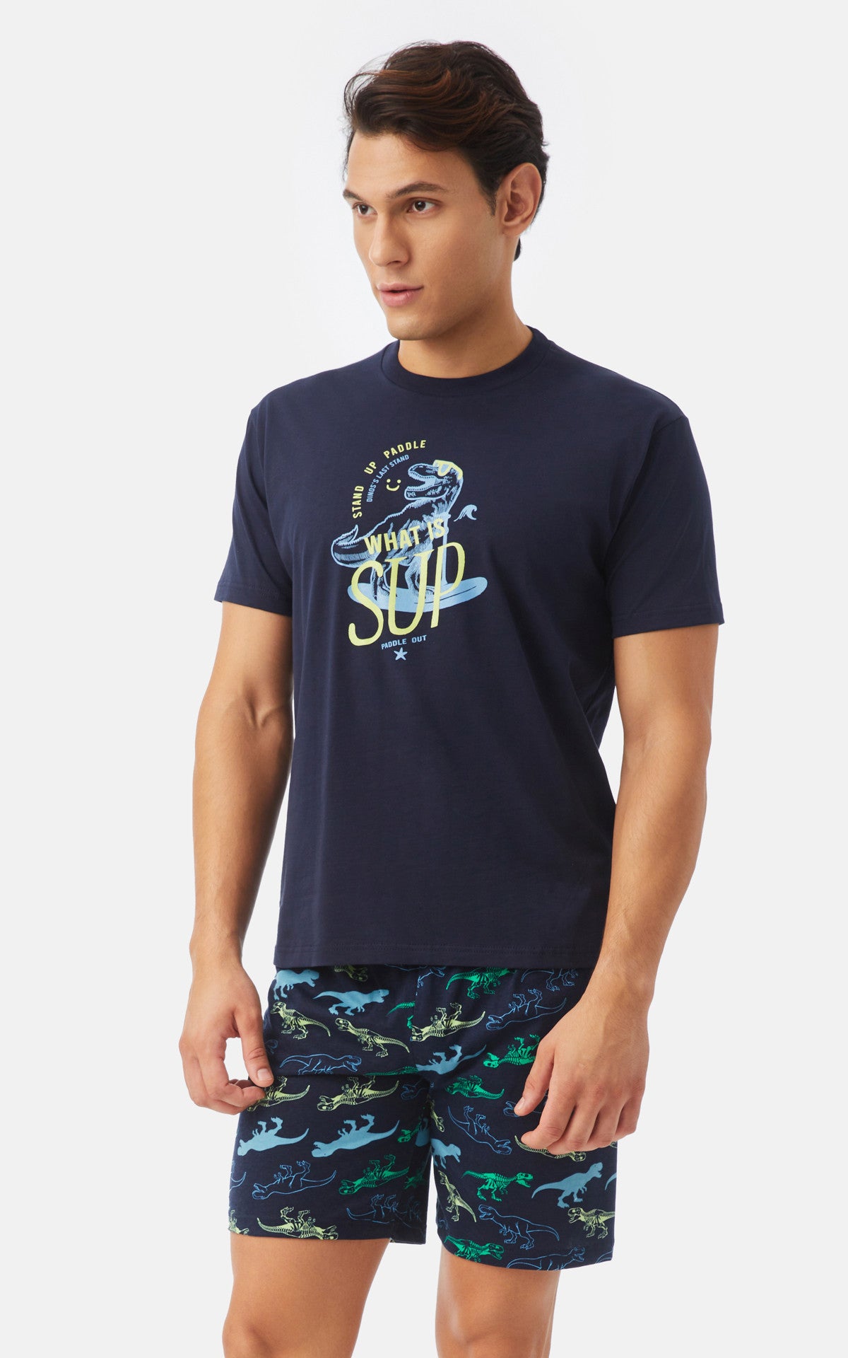 Dino Vibes Κοντομάνικη Ανδρική Πυτζάμα - Nadia Lingerie