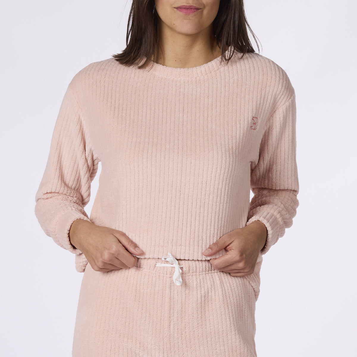 Dusty pink ribbed pajamas - Nadia Lingerie