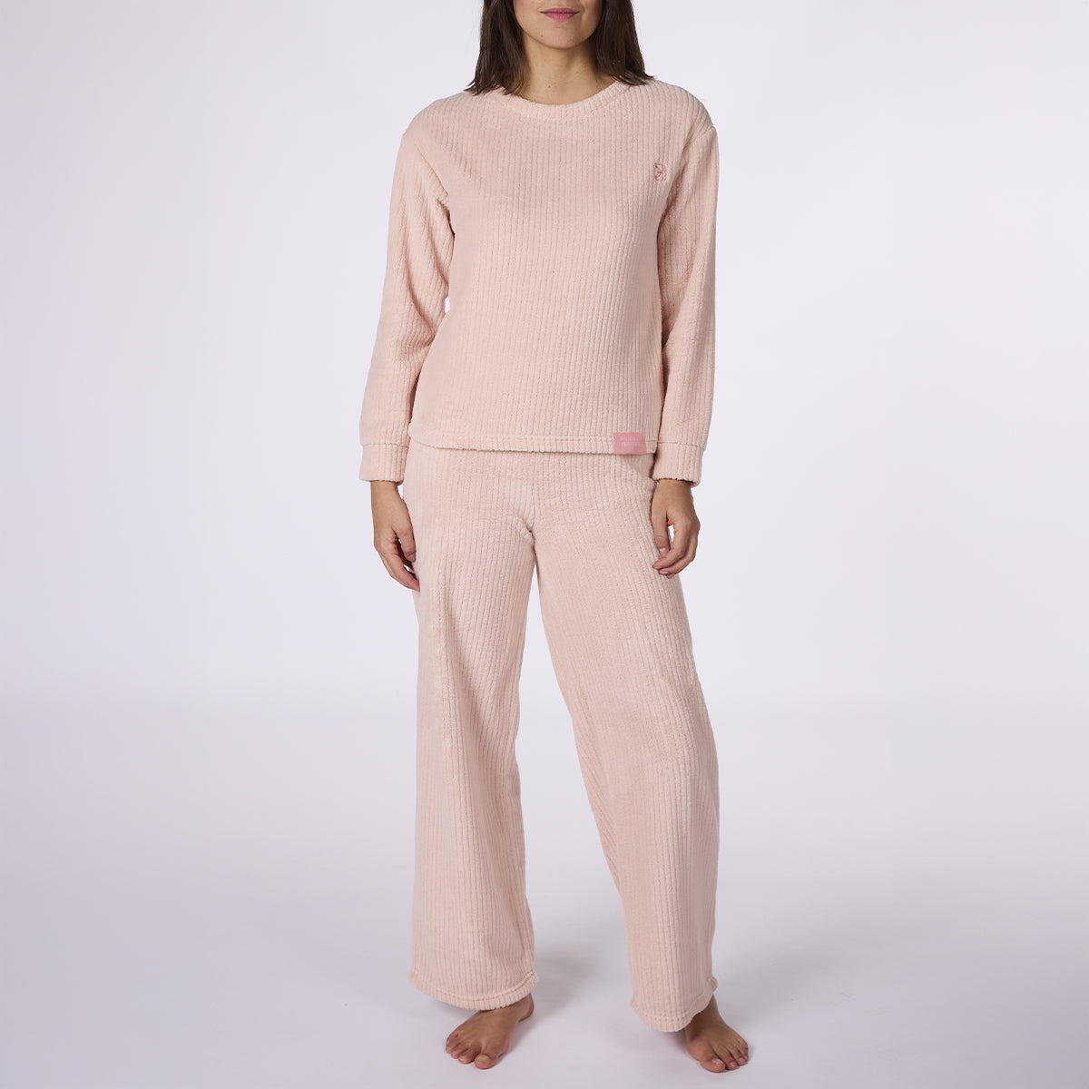Dusty pink ribbed pajamas - Nadia Lingerie