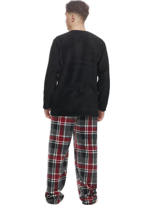 Galaxy Χειμερινή Καρό Ανδρική Πιτζάμα Bearly awake - Nadia Lingerie