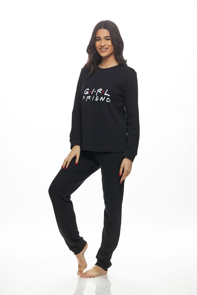 Galaxy Girlfriend Σετ Πιτζάμας Μαύρη - Nadia Lingerie