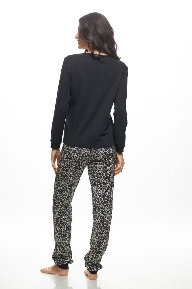 Galaxy Σετ Πιτζάμας Βαμβακερό Μαύρο I am the boss - Nadia Lingerie