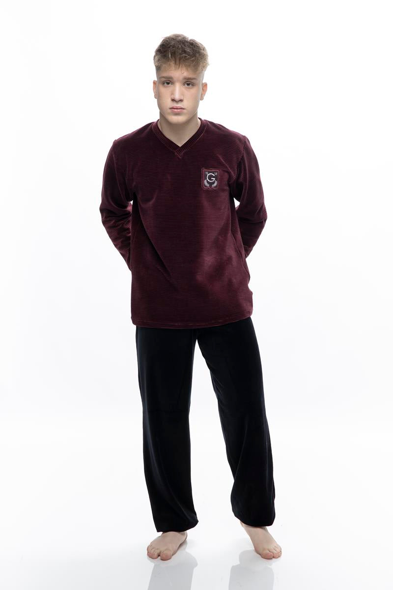 Galaxy ανδρική πυτζάμα βελούδινη - Nadia Lingerie