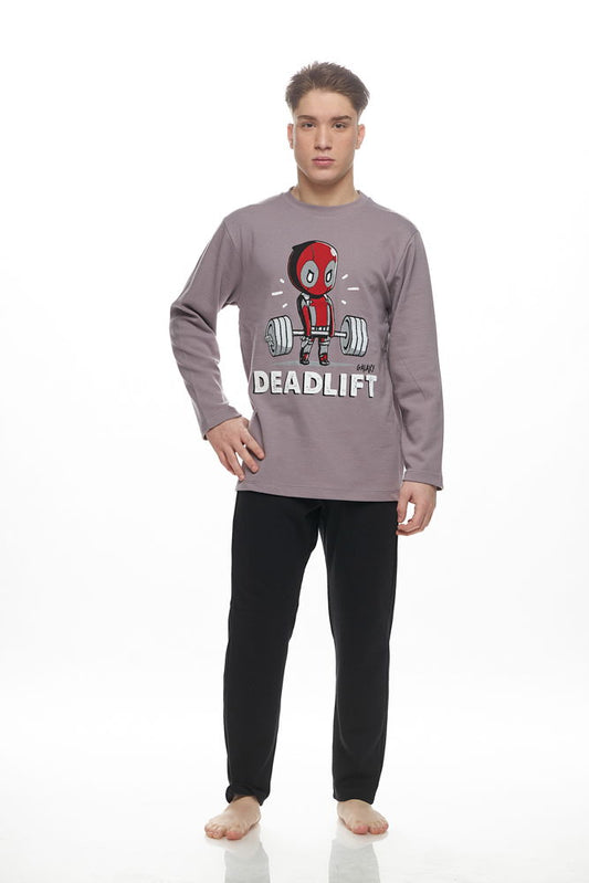 Galaxy Χειμερινή Ανδρική Πιτζάμα Γκρι - Nadia Lingerie