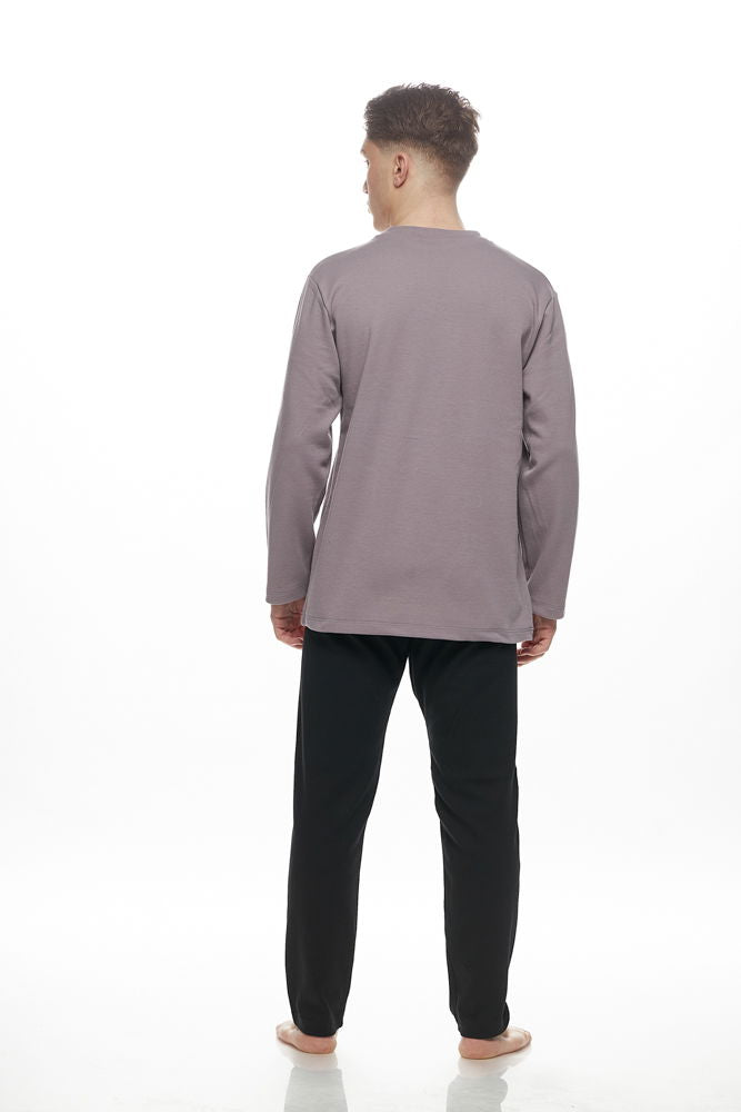 Galaxy Χειμερινή Ανδρική Πιτζάμα Γκρι - Nadia Lingerie