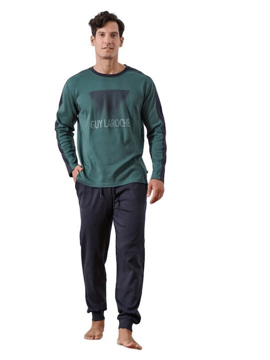 Guy Laroche Χειμερινή Ανδρική Πιτζάμα Κυπαρισσι - Nadia Lingerie