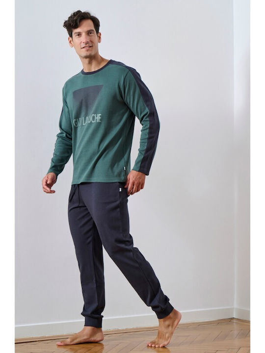 Guy Laroche Χειμερινή Ανδρική Πιτζάμα Κυπαρισσι - Nadia Lingerie