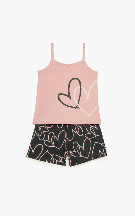 Hearts Αμάνικη Μπριτέλα Παιδική Πυτζάμα - Nadia Lingerie