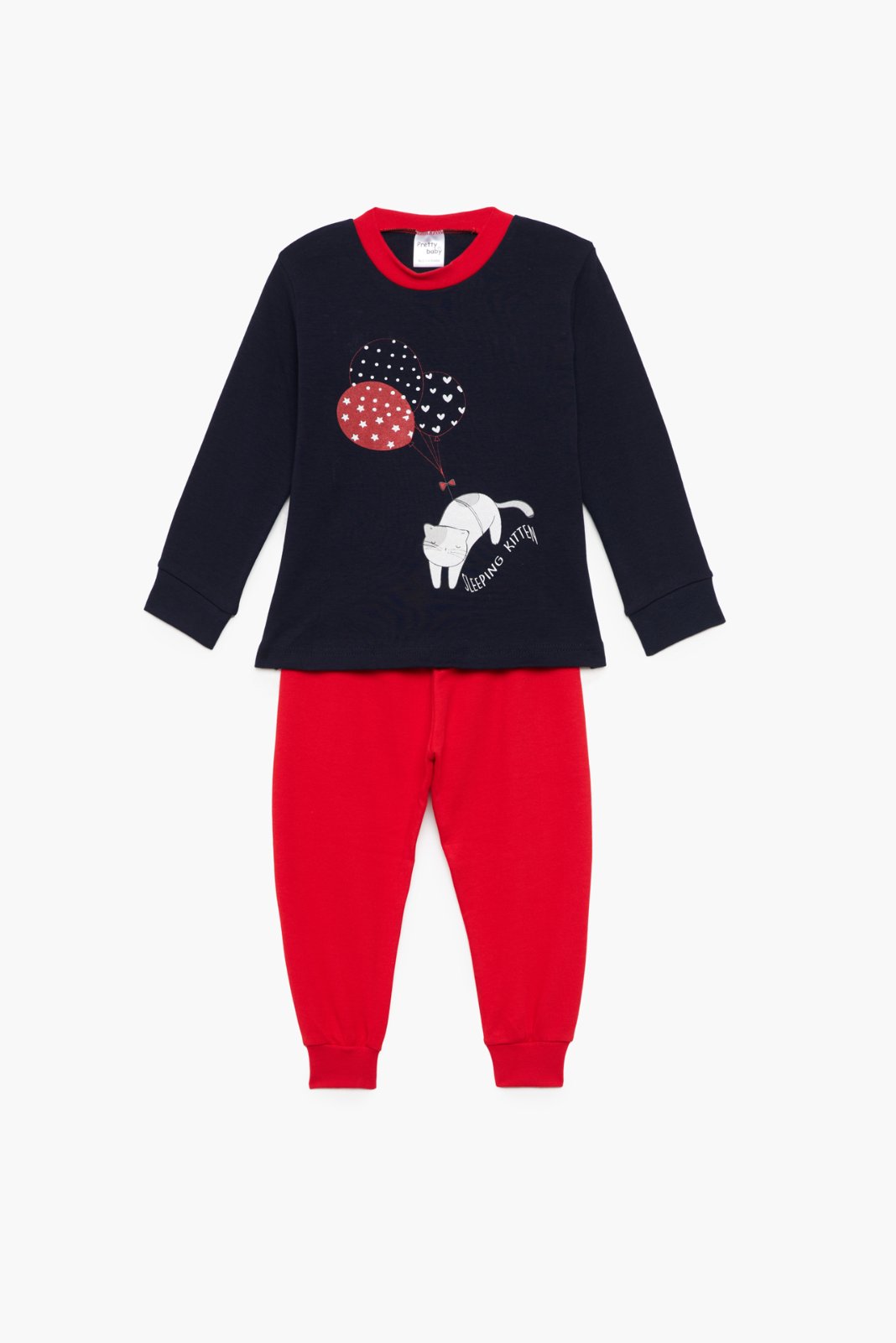 Pretty Baby Παιδική Πιτζάμα Χειμωνιάτικη Κοκκινο/μαριν