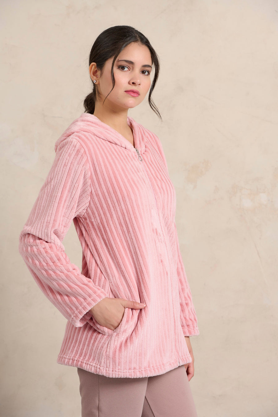 Σακάκι φερμουάρ κουκούλα Jeanette - Nadia Lingerie