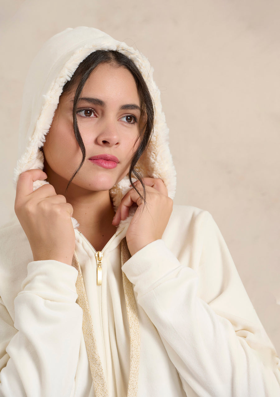 Φόρμα γούνα κουκούλα Jeanette - Nadia Lingerie